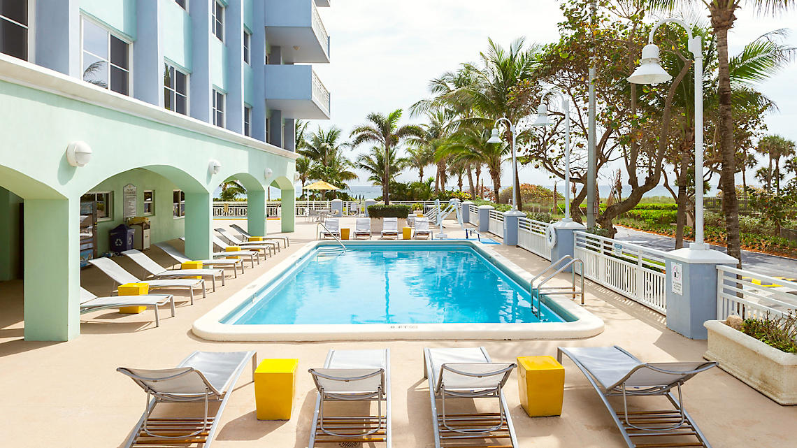 outdoor pool area
