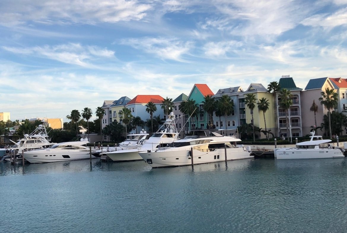 Harbor with yachts