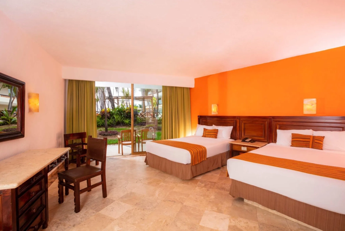 double beds in room