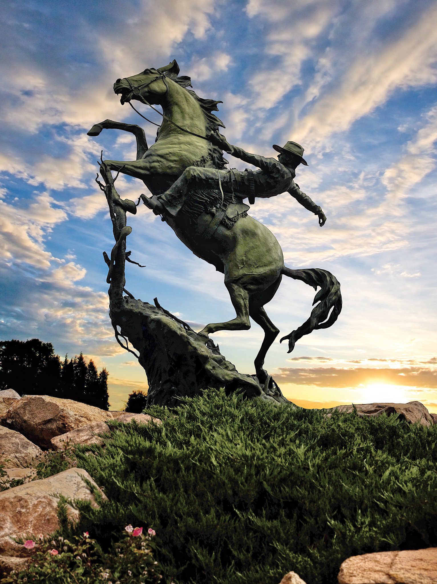 WorldMark Bison Ranch Cowboy Statue