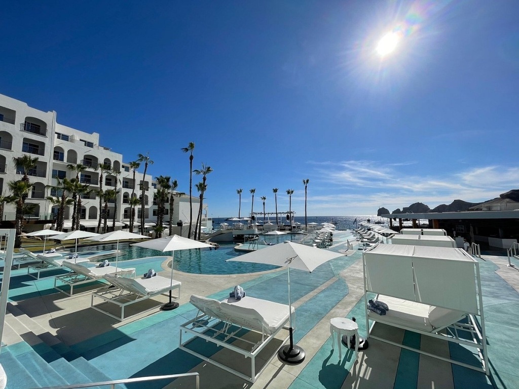 outdoor pool area