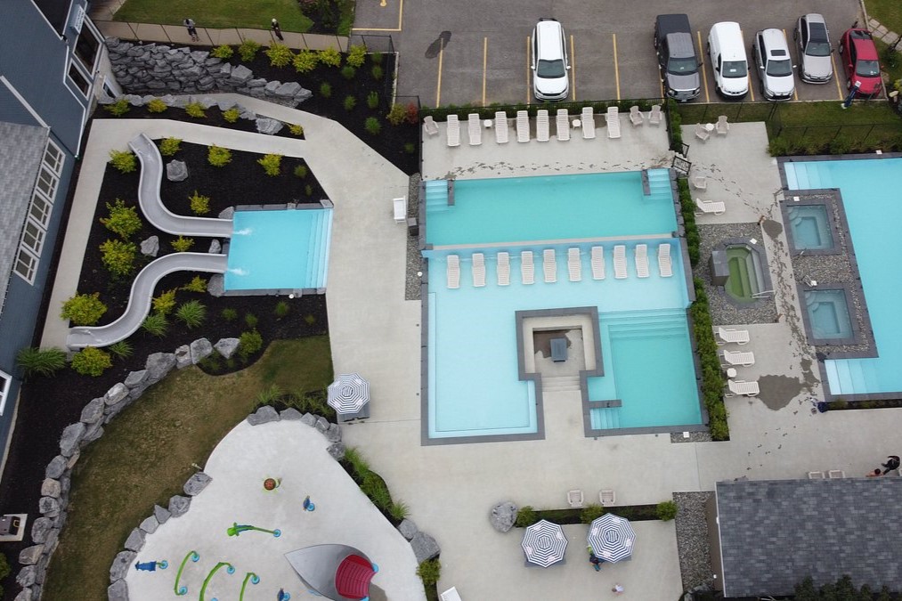 outdoor pool area