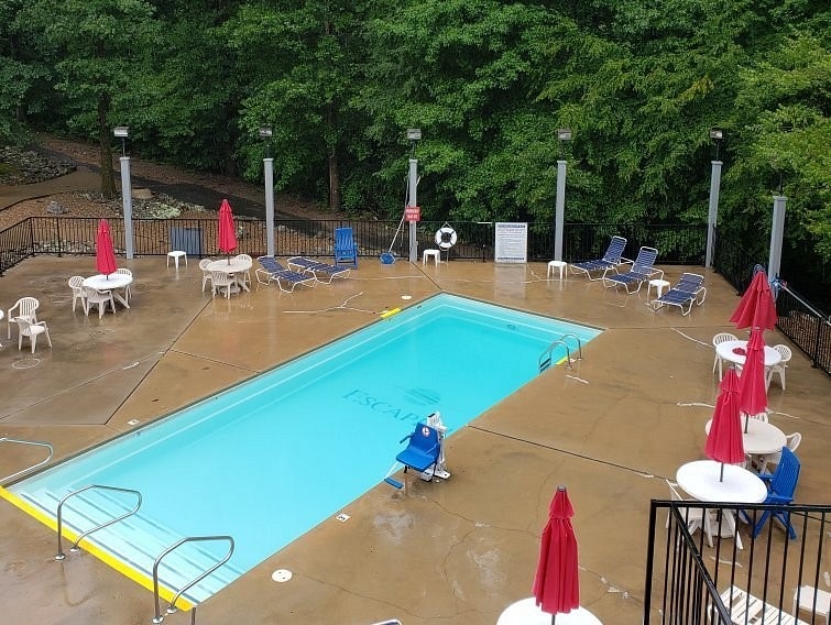 outdoor pool area