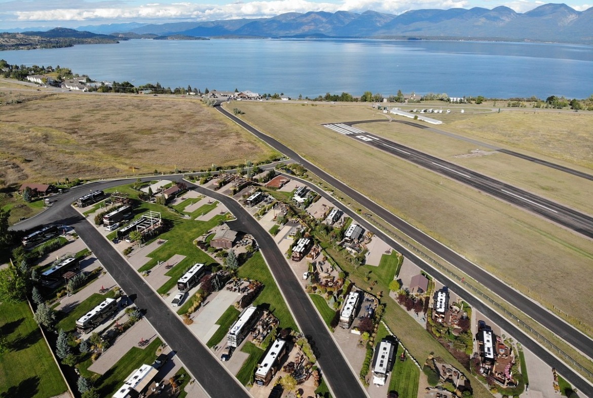 Polson Flathead Lake Koa RV Resort Aerial