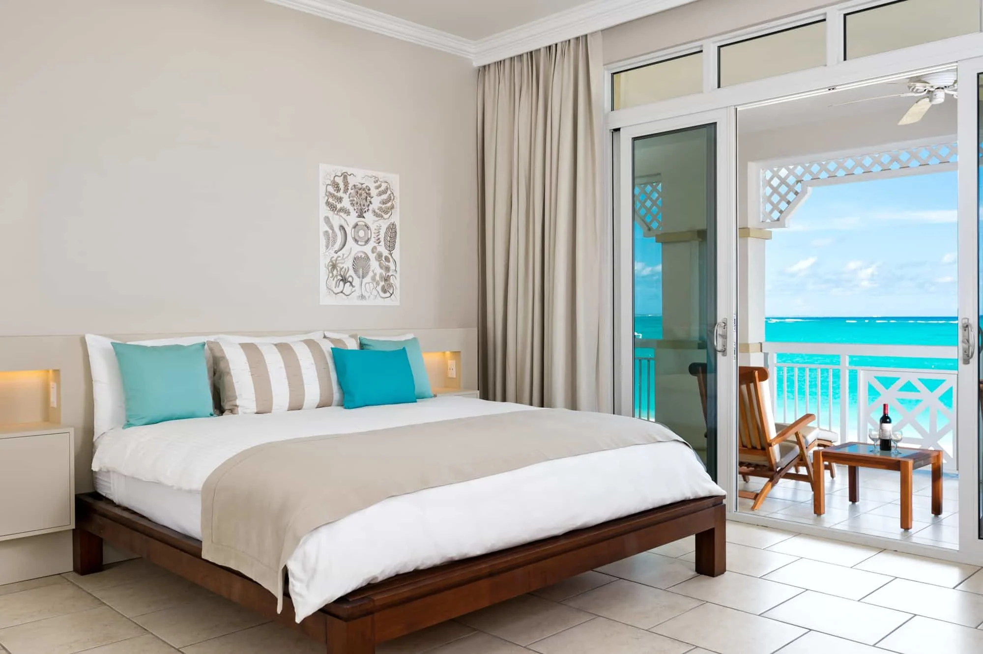 bed with balcony