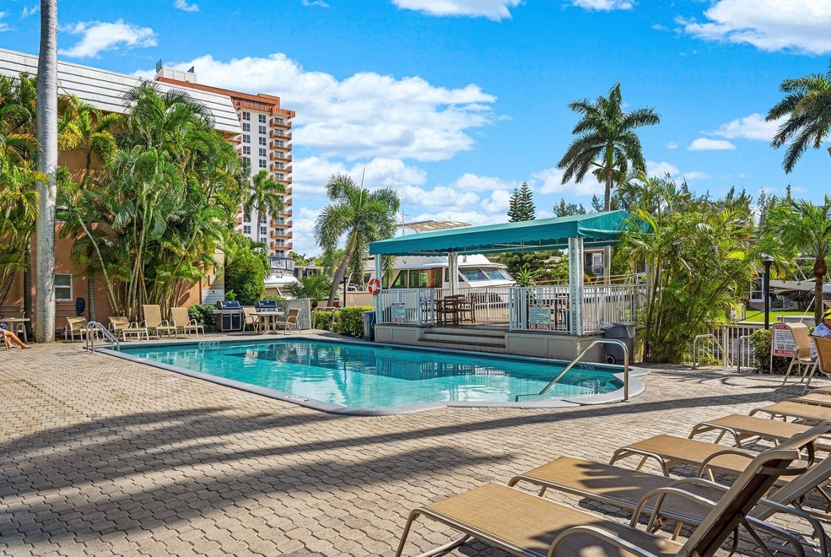 outdoor pool area