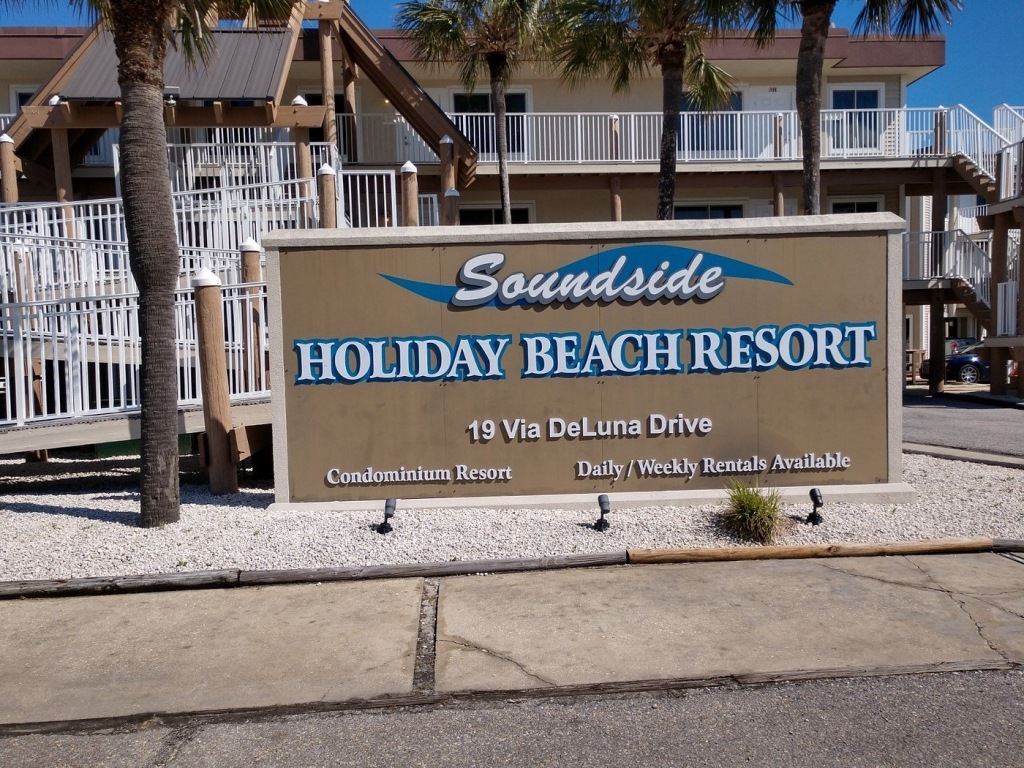 Holiday Beach Resort- Soundside sign