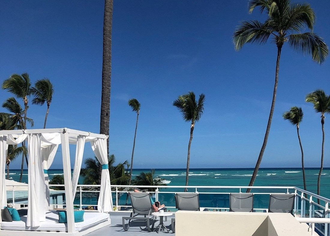 outdoor pool area