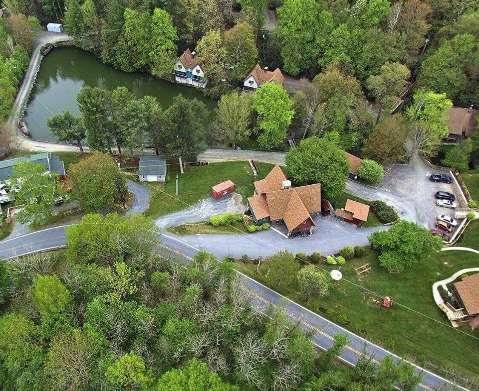 Swiss Mountain Village Aerial