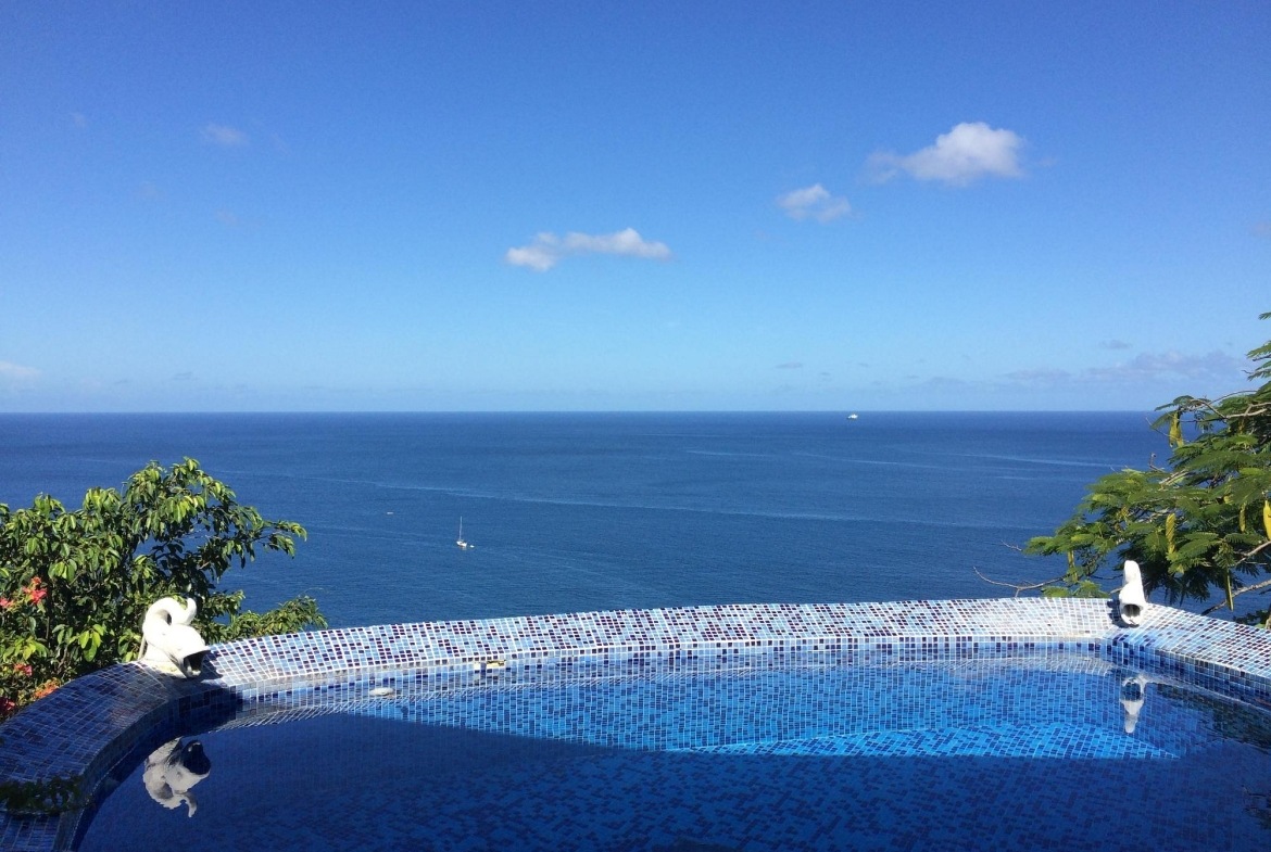 pool with ocean view