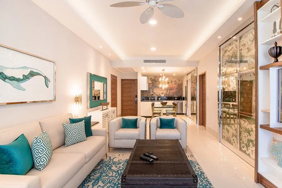 Garza Blanca Los Cabos living room
